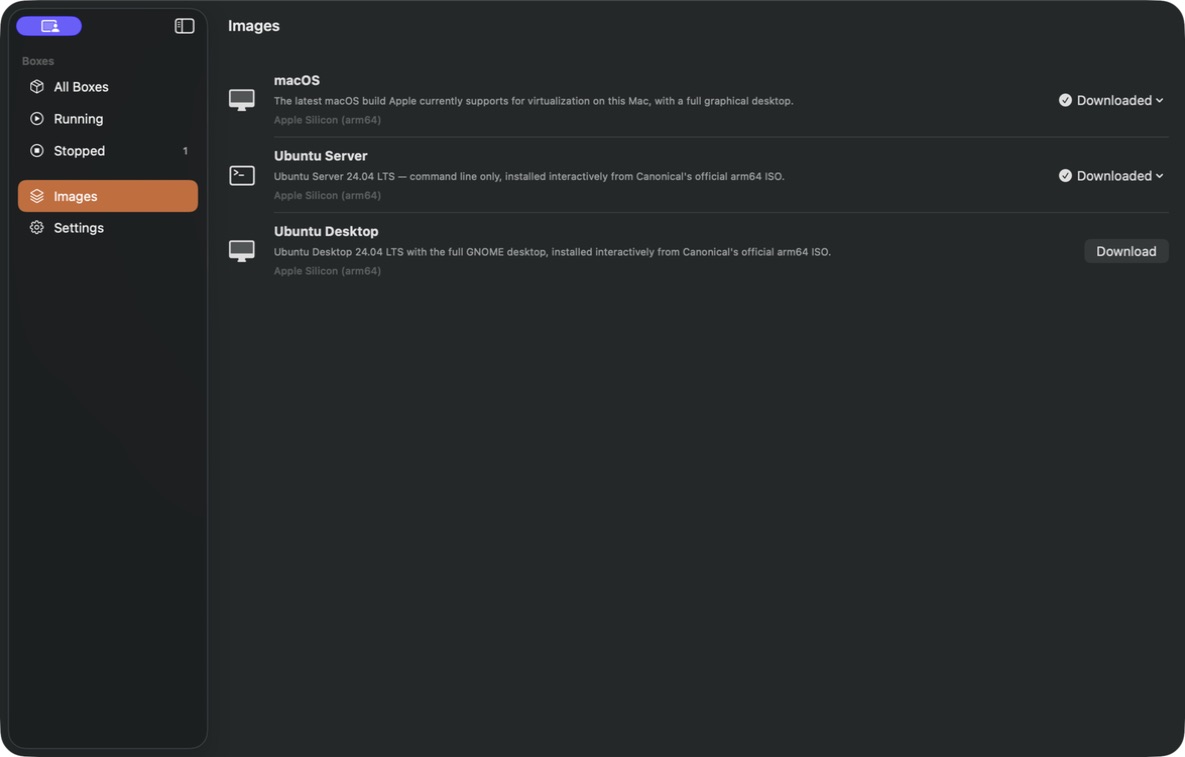 LitterBox's image library includes macOS, Ubuntu Server and Ubuntu Desktop.